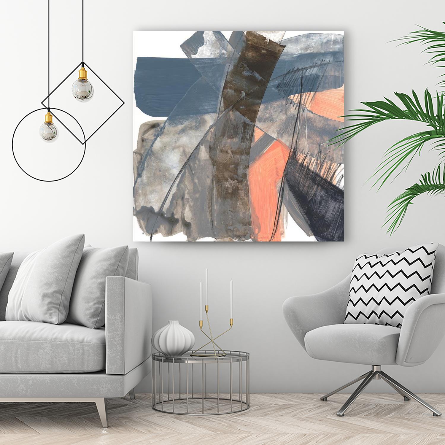 Neutrals & Coral II by Jennifer Goldberger on GIANT ART - grey  abstract abstract 