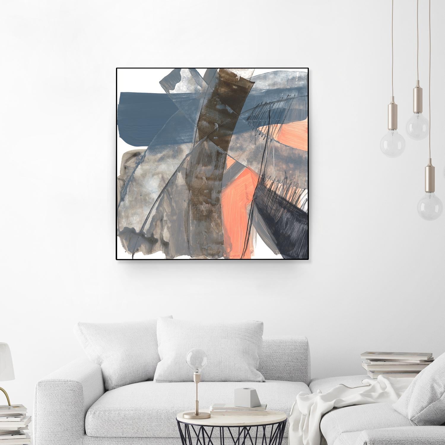 Neutrals & Coral II by Jennifer Goldberger on GIANT ART - grey  abstract abstract 