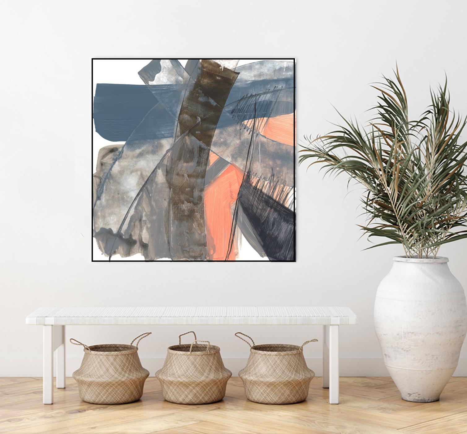 Neutrals & Coral II by Jennifer Goldberger on GIANT ART - grey  abstract abstract 