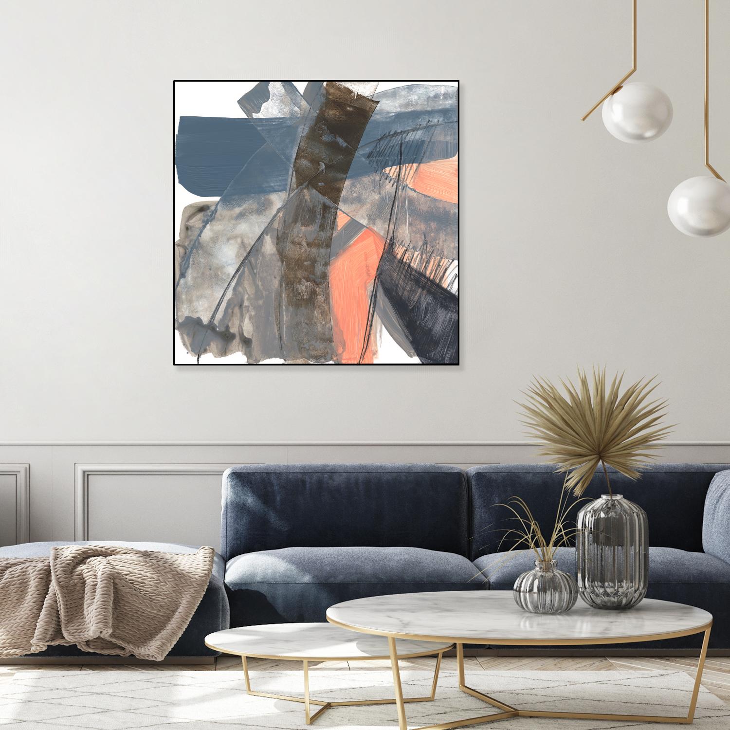 Neutrals & Coral II by Jennifer Goldberger on GIANT ART - grey  abstract abstract 