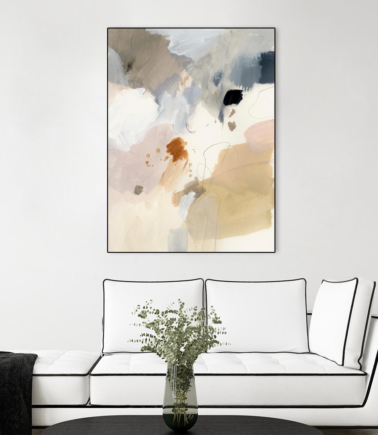 Neutral Scrawl I by Victoria Barnes on GIANT ART - beige abstract abstract