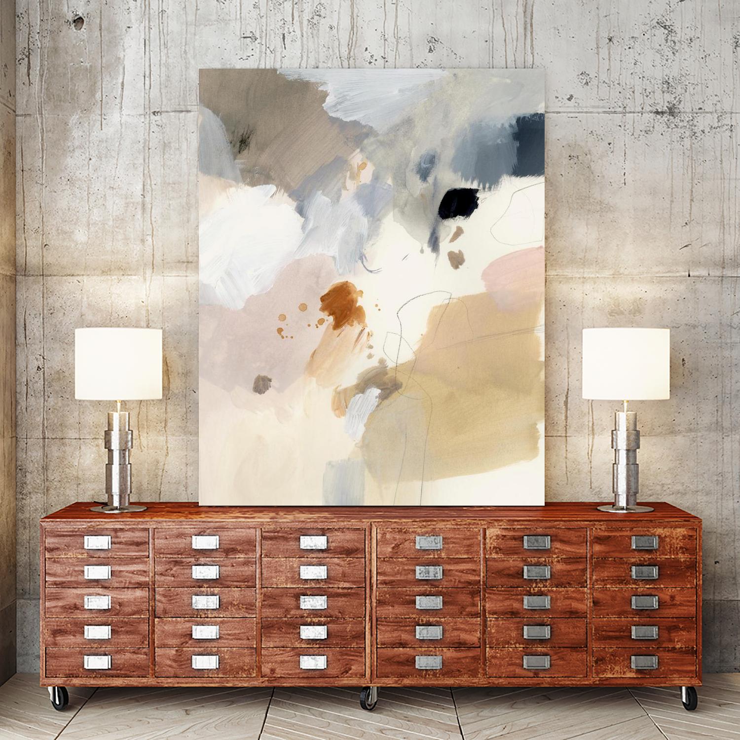 Neutral Scrawl I by Victoria Barnes on GIANT ART - beige abstract abstract
