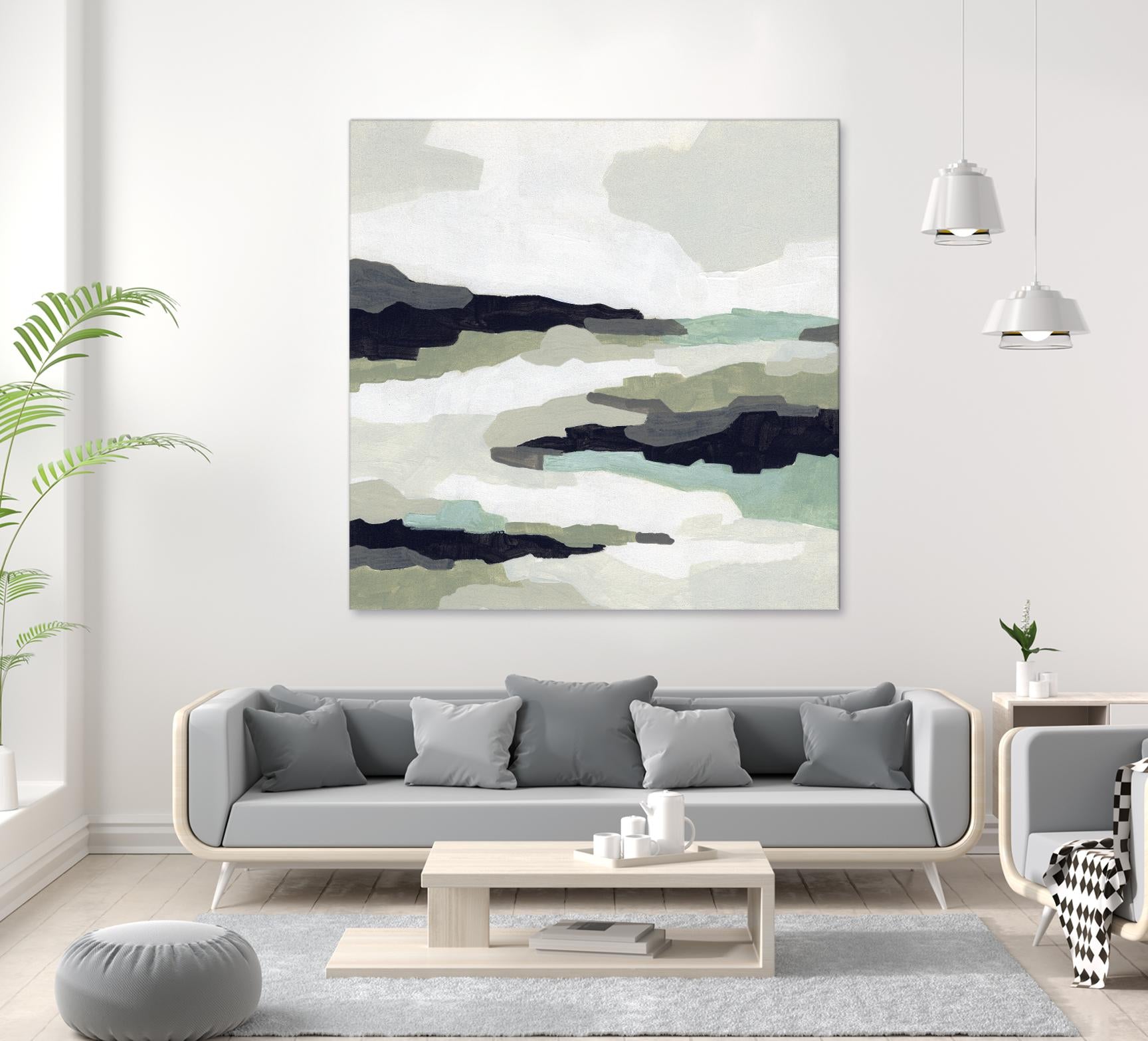 Mint Mesa II by June Vess on GIANT ART - grey  abstract abstract 