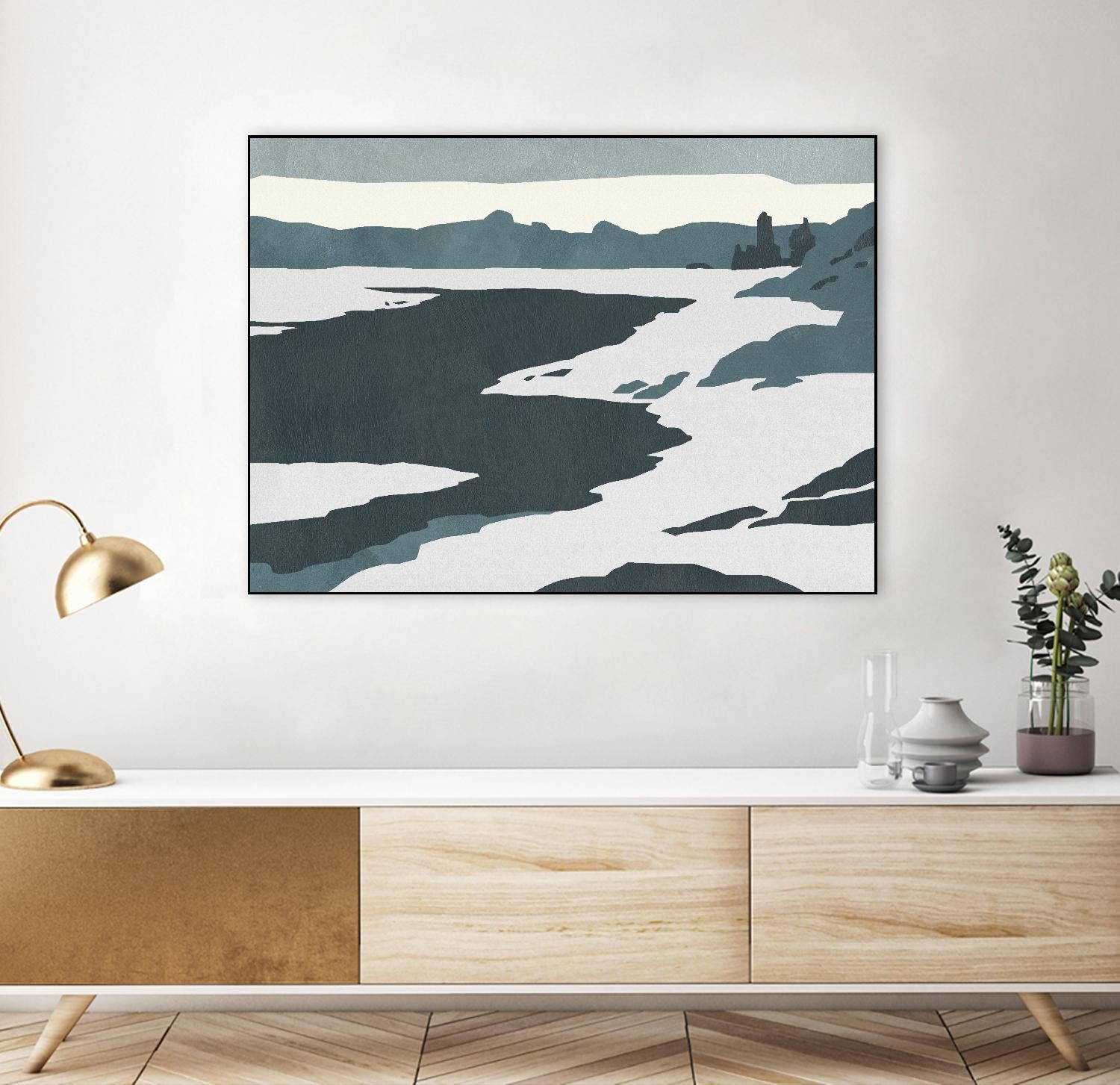 Cutter Island IV by Jacob Green on GIANT ART - green landscapes & seascapes abstract 
