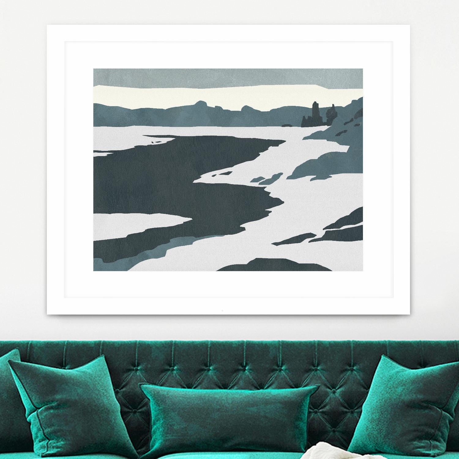 Cutter Island IV by Jacob Green on GIANT ART - green landscapes & seascapes abstract 