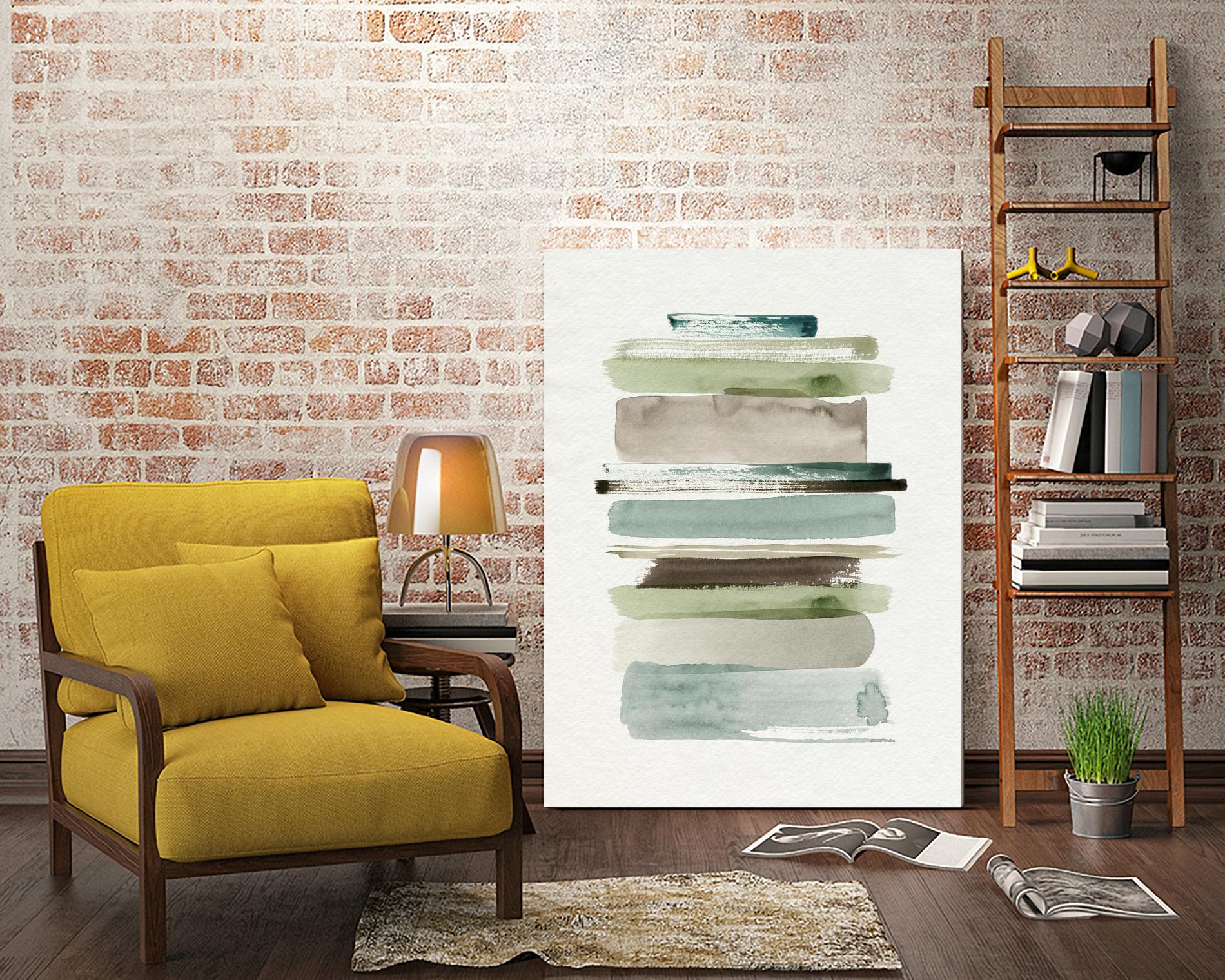 Grass Stains II by Grace Popp on GIANT ART - beige abstract stripe