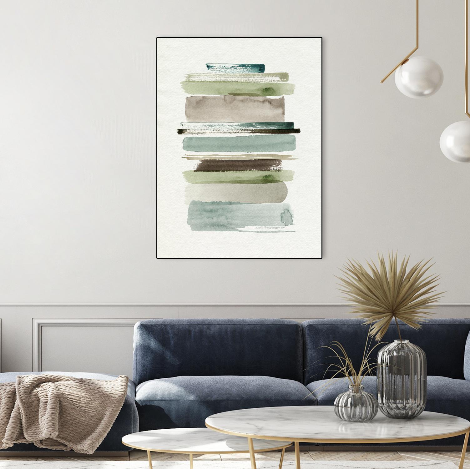Grass Stains II by Grace Popp on GIANT ART - beige abstract stripe