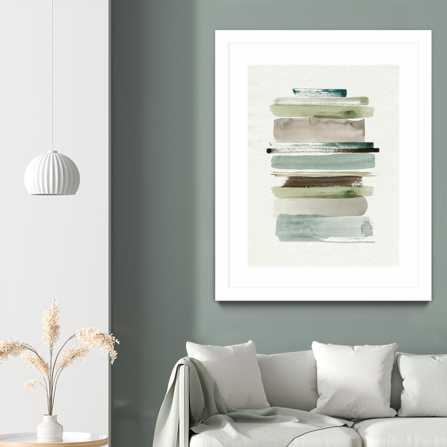 Grass Stains II by Grace Popp on GIANT ART - beige abstract stripe