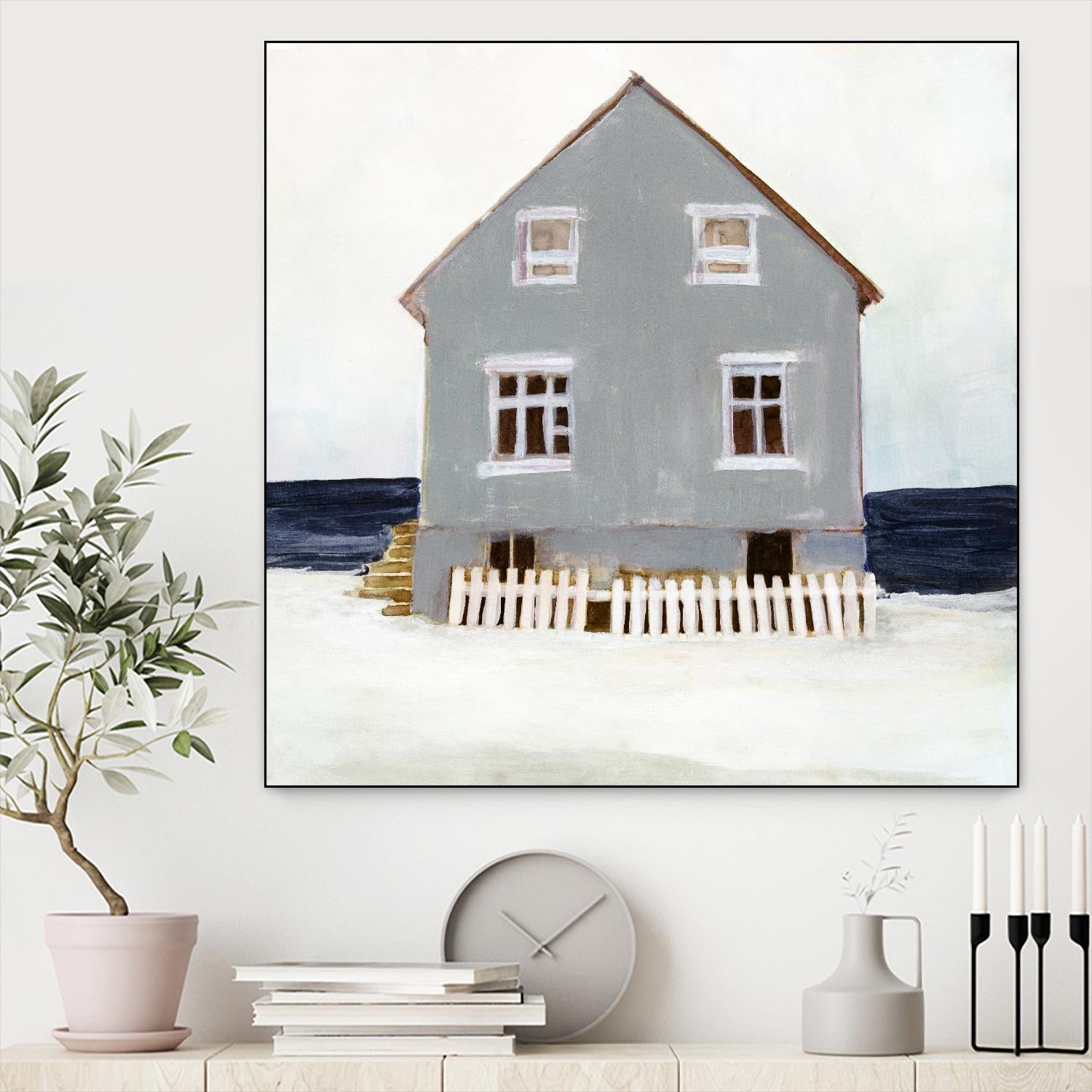 Beach Hut II by Stellar Design Studio on GIANT ART - blue coastal & tropical abstract