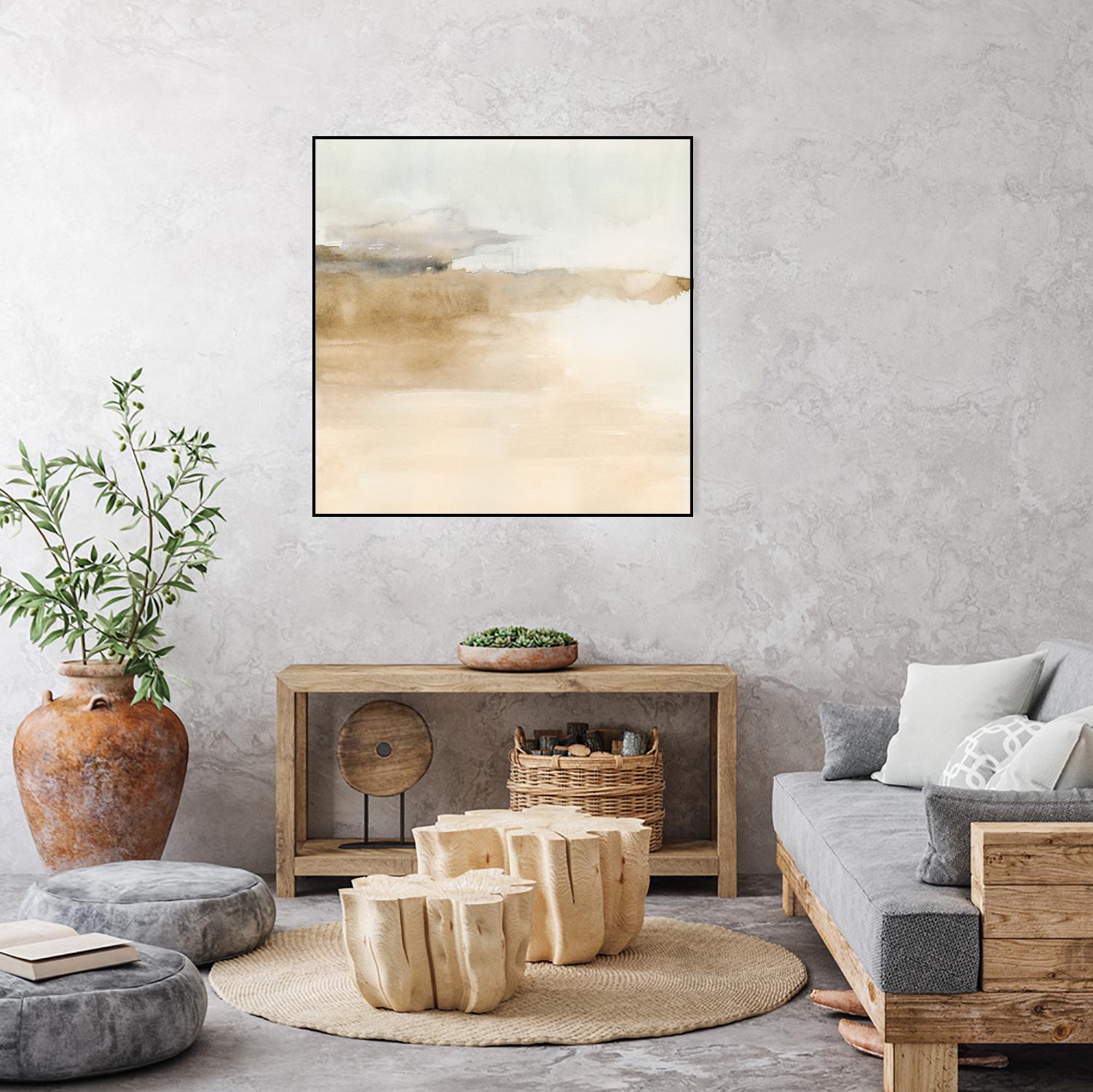 Cinnamon Shores II by Victoria Barnes on GIANT ART - beige coastal tropical abstract