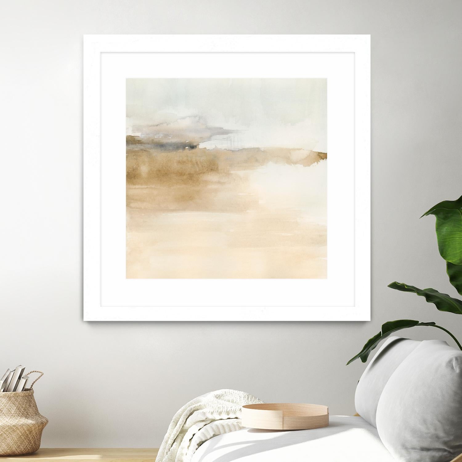 Cinnamon Shores II by Victoria Barnes on GIANT ART - beige coastal tropical abstract