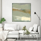 Sage & Gold Swipe III by Jennifer Goldberger on GIANT ART - green abstract abstract 