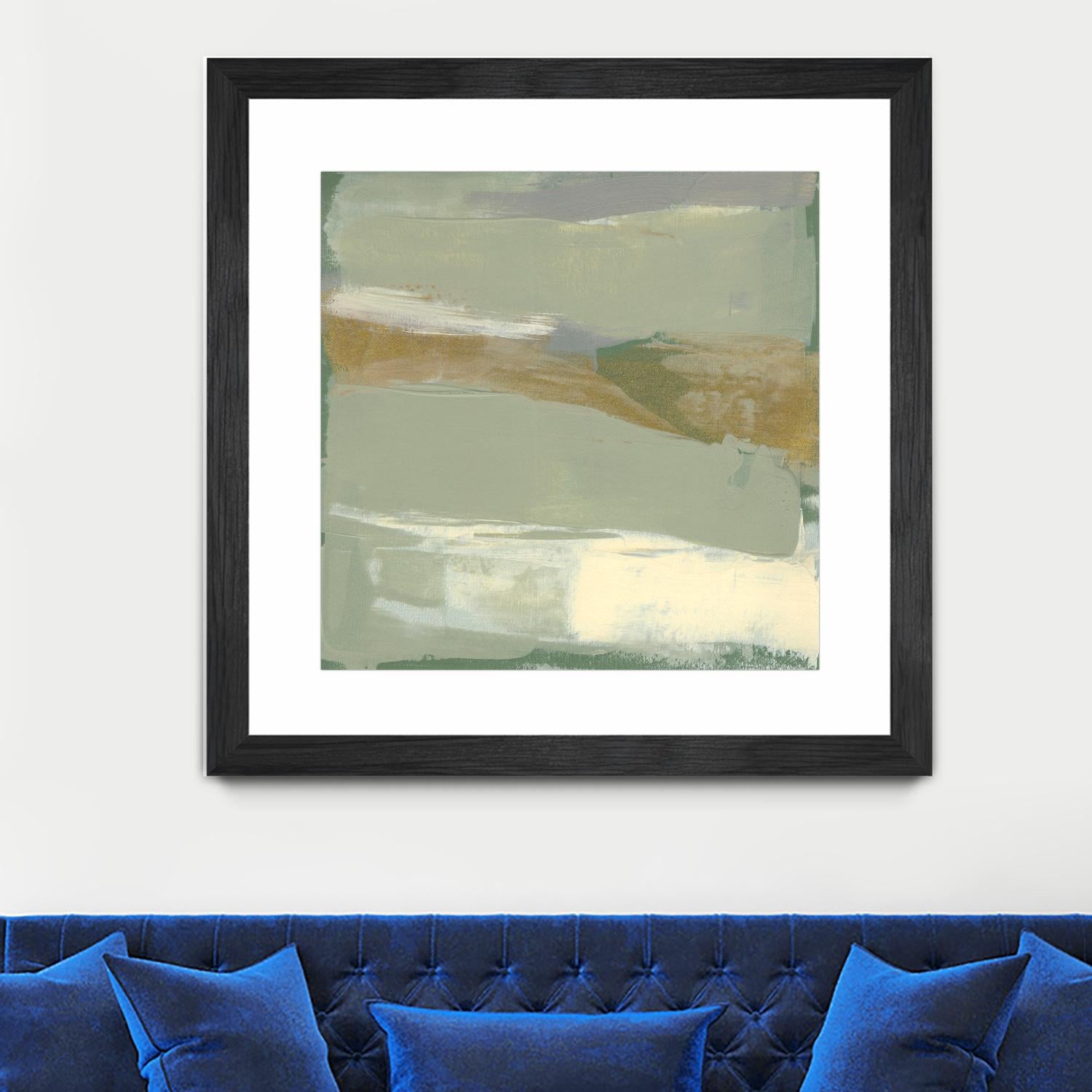 Sage & Gold Swipe III by Jennifer Goldberger on GIANT ART - green abstract abstract 