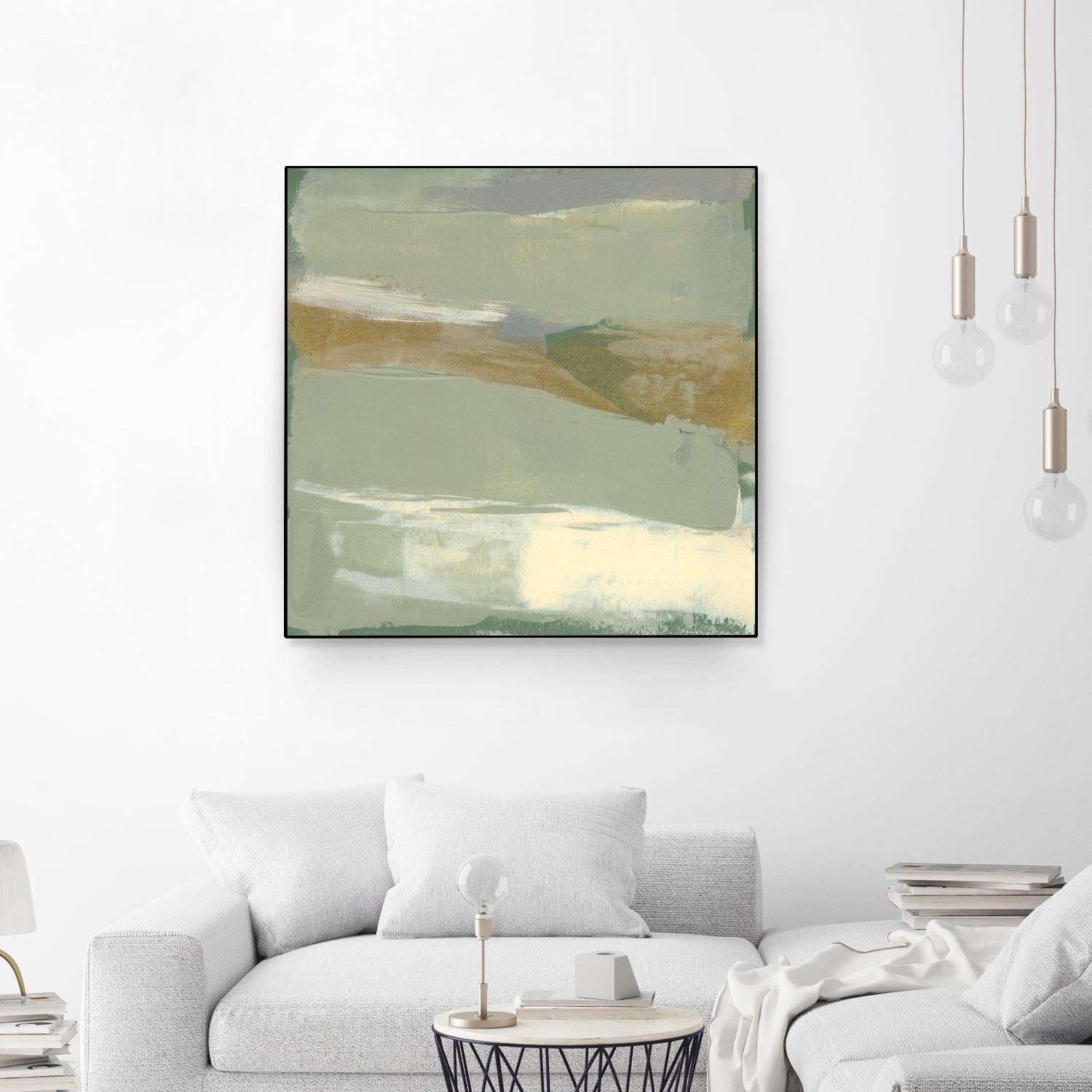 Sage & Gold Swipe III by Jennifer Goldberger on GIANT ART - green abstract abstract 