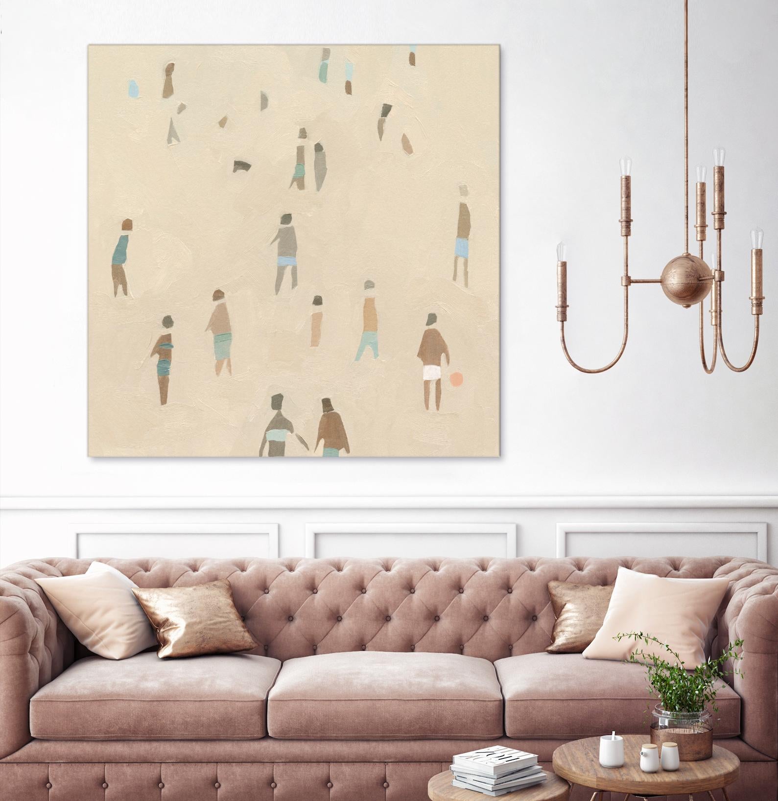 Beach Goer IV by Emma Caroline on GIANT ART - beige coastal tropical abstract