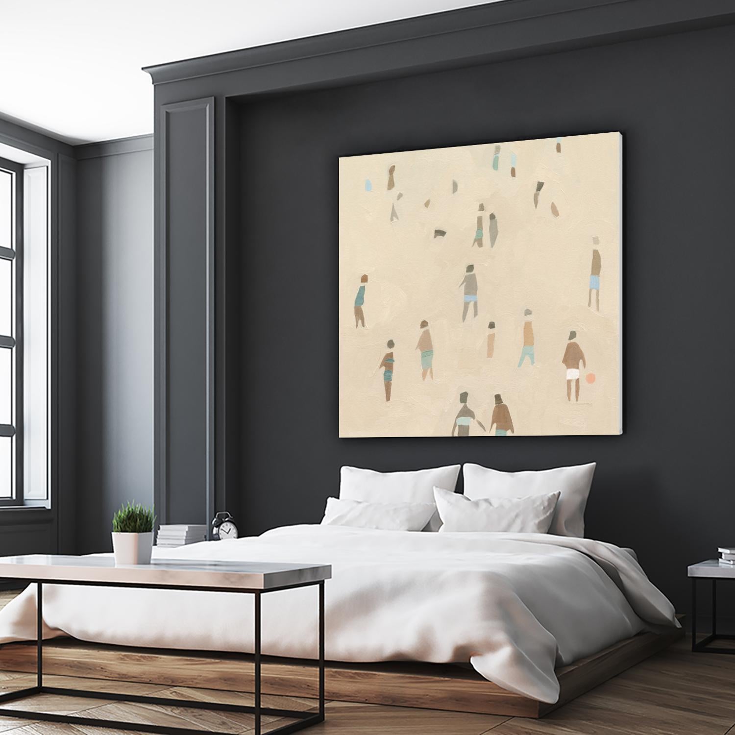Beach Goer IV by Emma Caroline on GIANT ART - beige coastal tropical abstract
