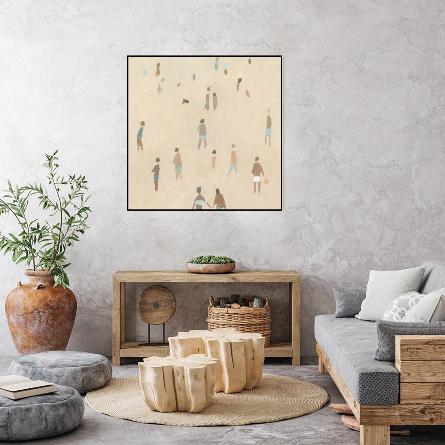 Beach Goer IV by Emma Caroline on GIANT ART - beige coastal tropical abstract