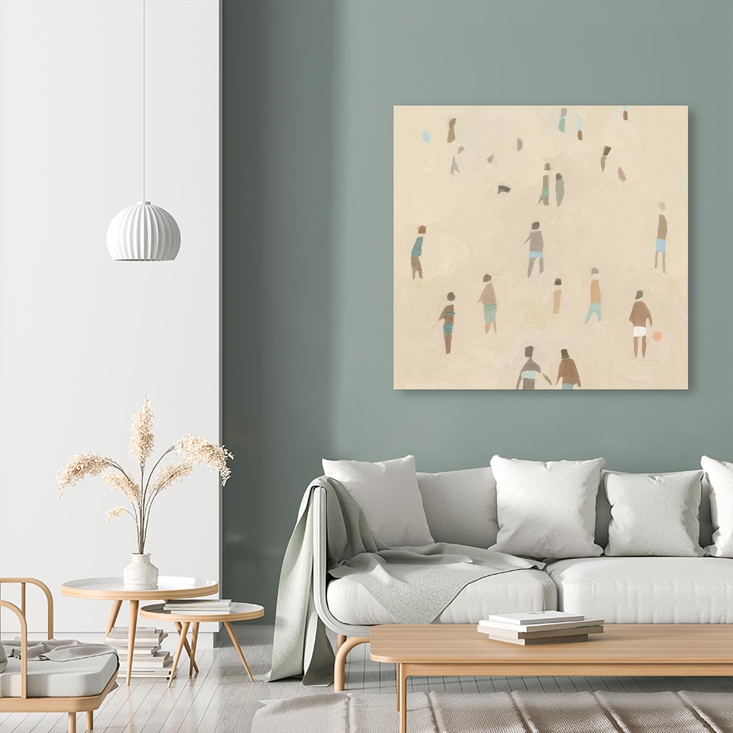 Beach Goer IV by Emma Caroline on GIANT ART - beige coastal tropical abstract