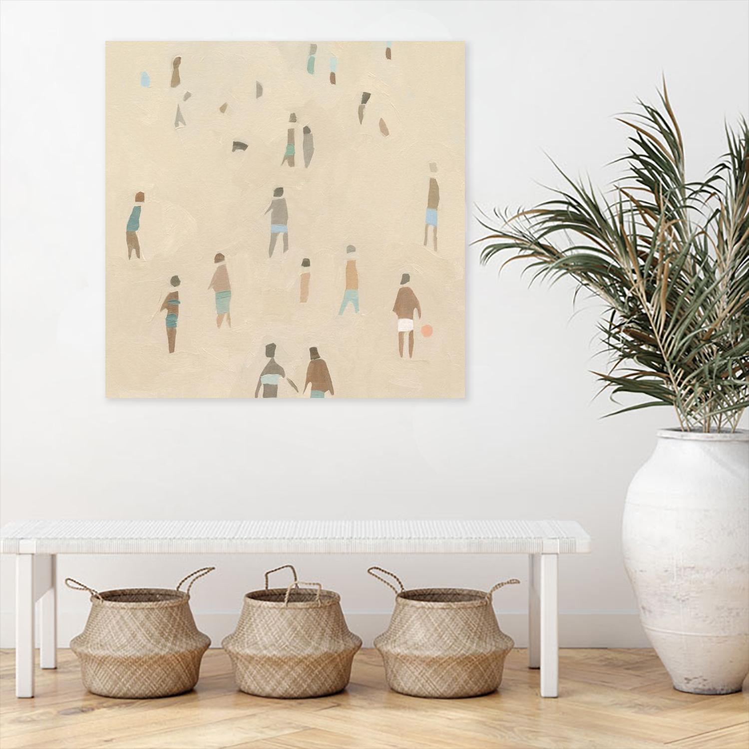 Beach Goer IV by Emma Caroline on GIANT ART - beige coastal tropical abstract