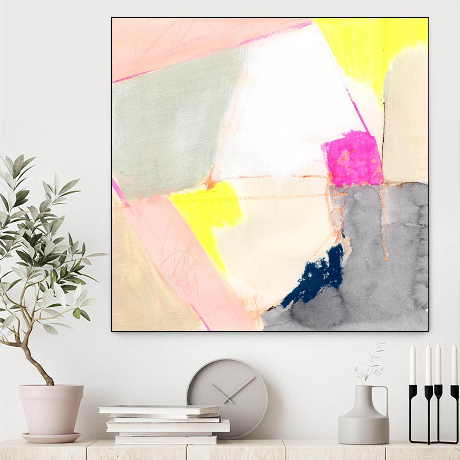 Hot Pink Patch II by Victoria Barnes on GIANT ART - beige abstract abstract
