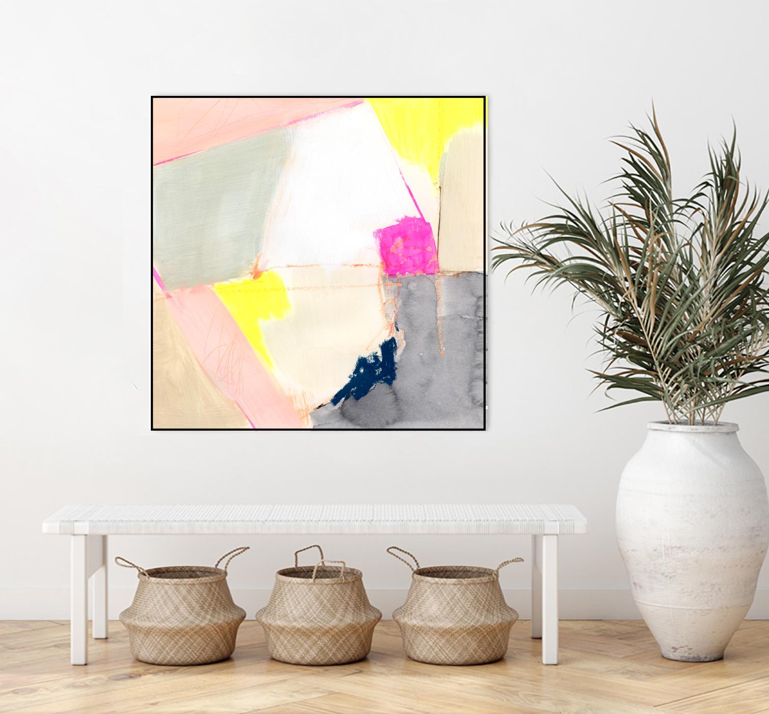Hot Pink Patch II by Victoria Barnes on GIANT ART - beige abstract abstract