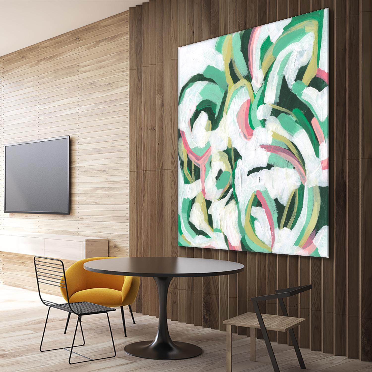 Mint Billows II by June Vess on GIANT ART - pink  abstract abstract 
