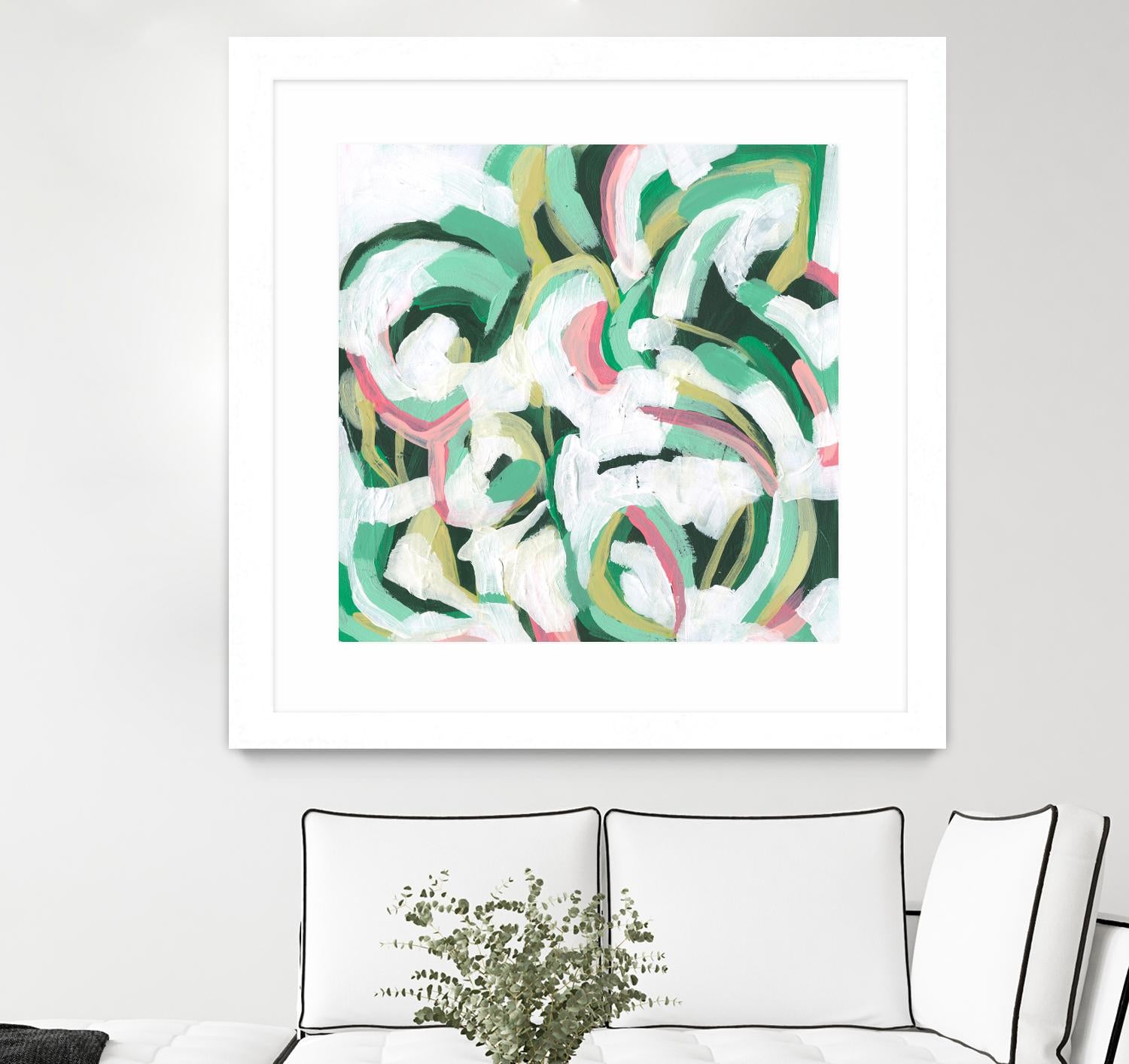 Mint Billows II by June Vess on GIANT ART - pink  abstract abstract 