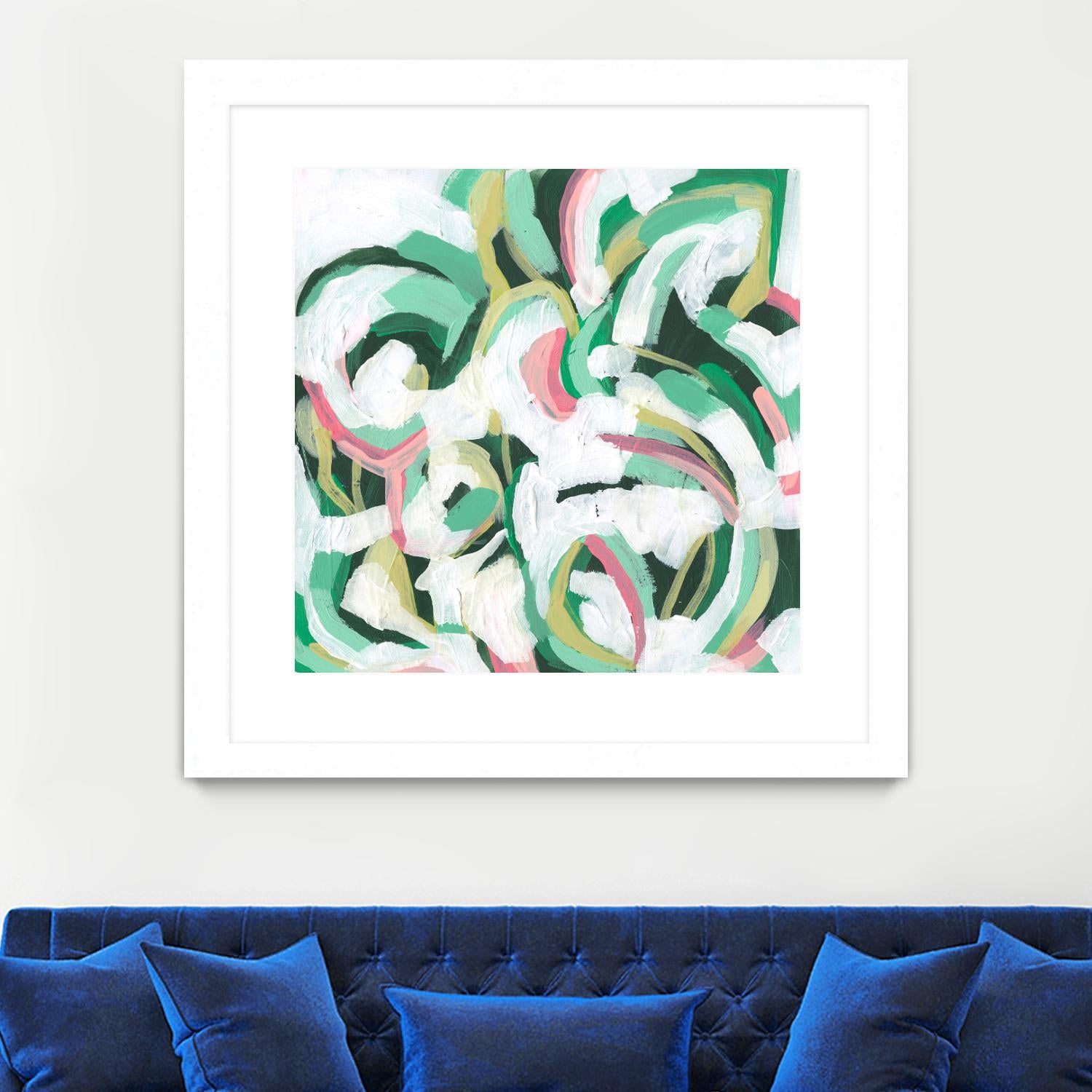 Mint Billows II by June Vess on GIANT ART - pink  abstract abstract 