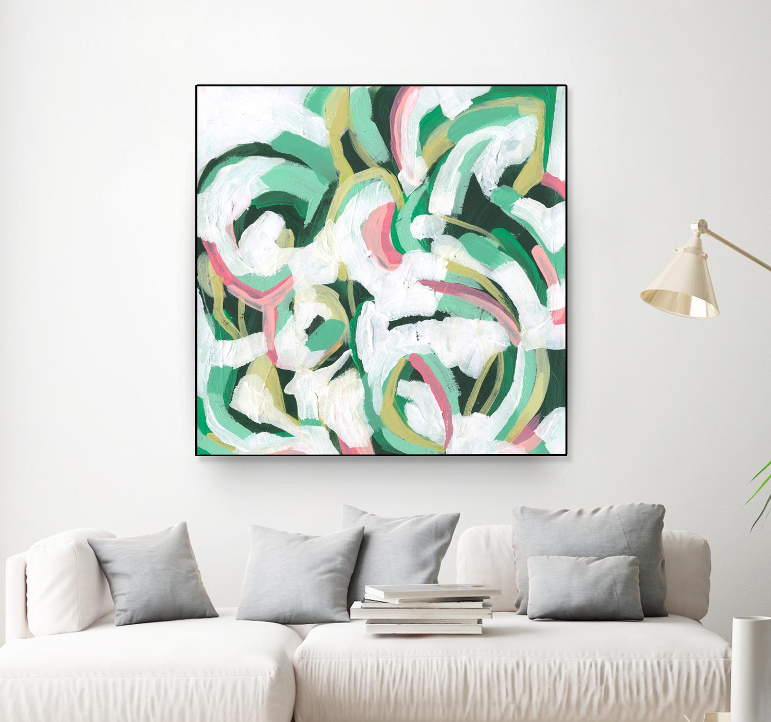 Mint Billows II by June Vess on GIANT ART - pink  abstract abstract 