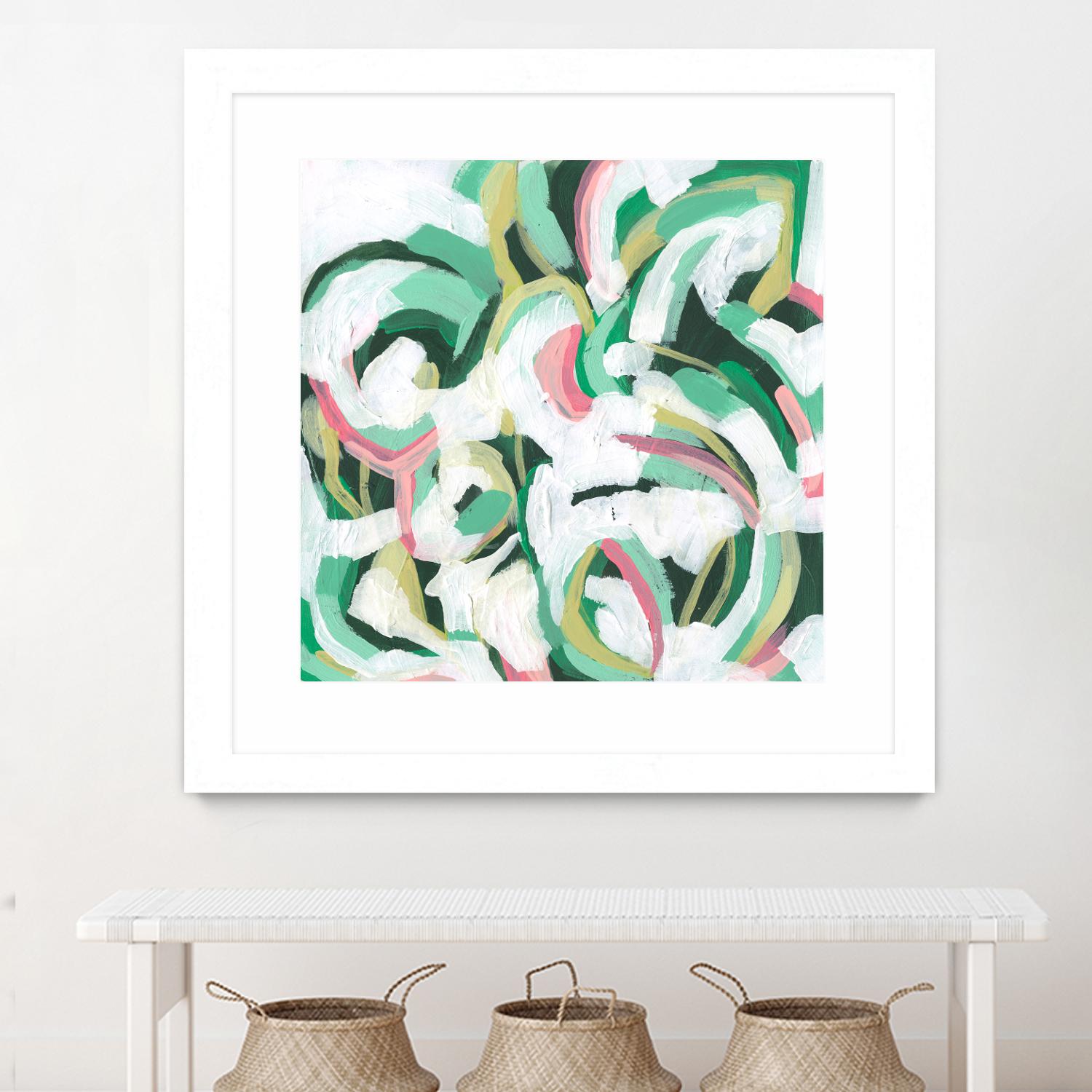 Mint Billows II by June Vess on GIANT ART - pink  abstract abstract 