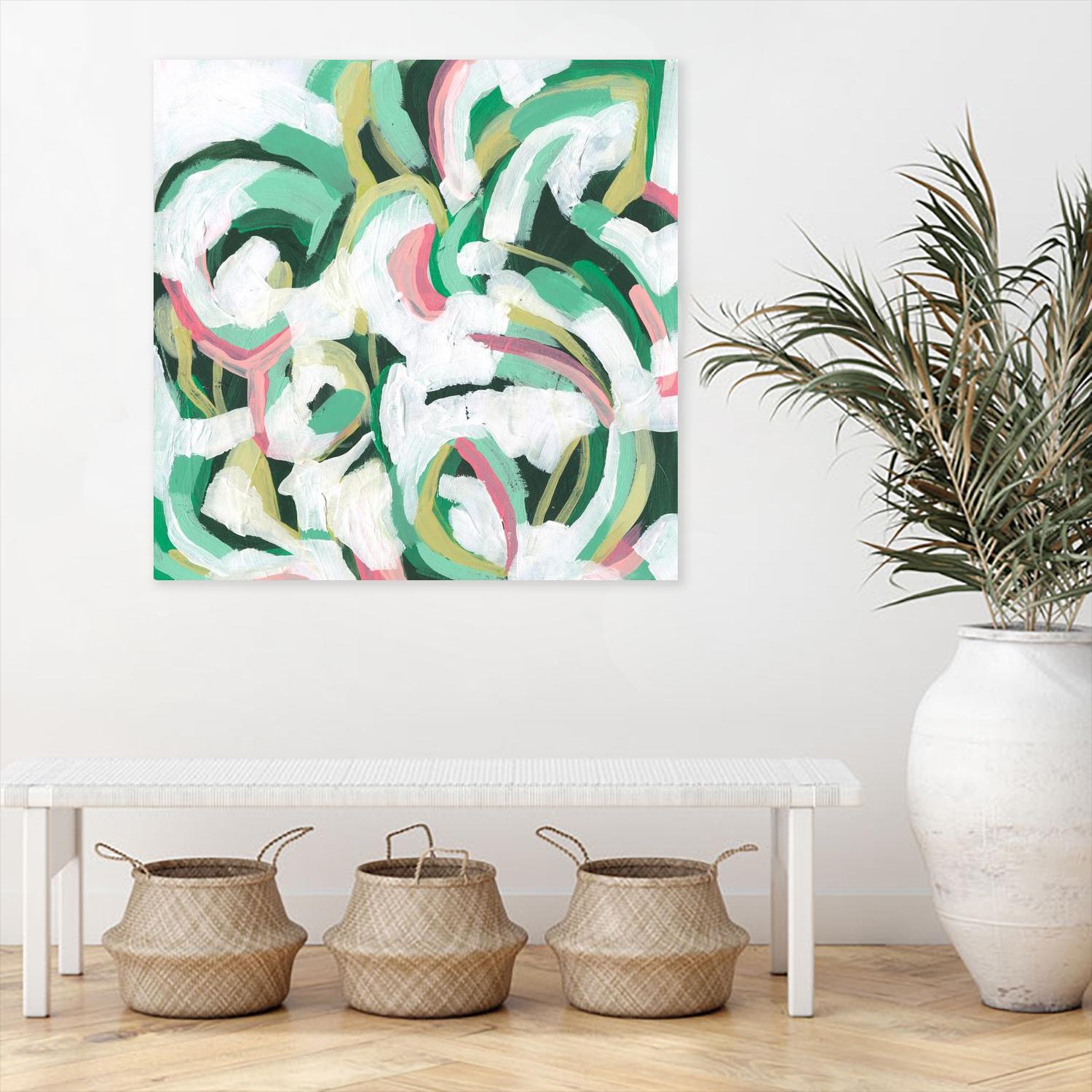 Mint Billows II by June Vess on GIANT ART - pink  abstract abstract 