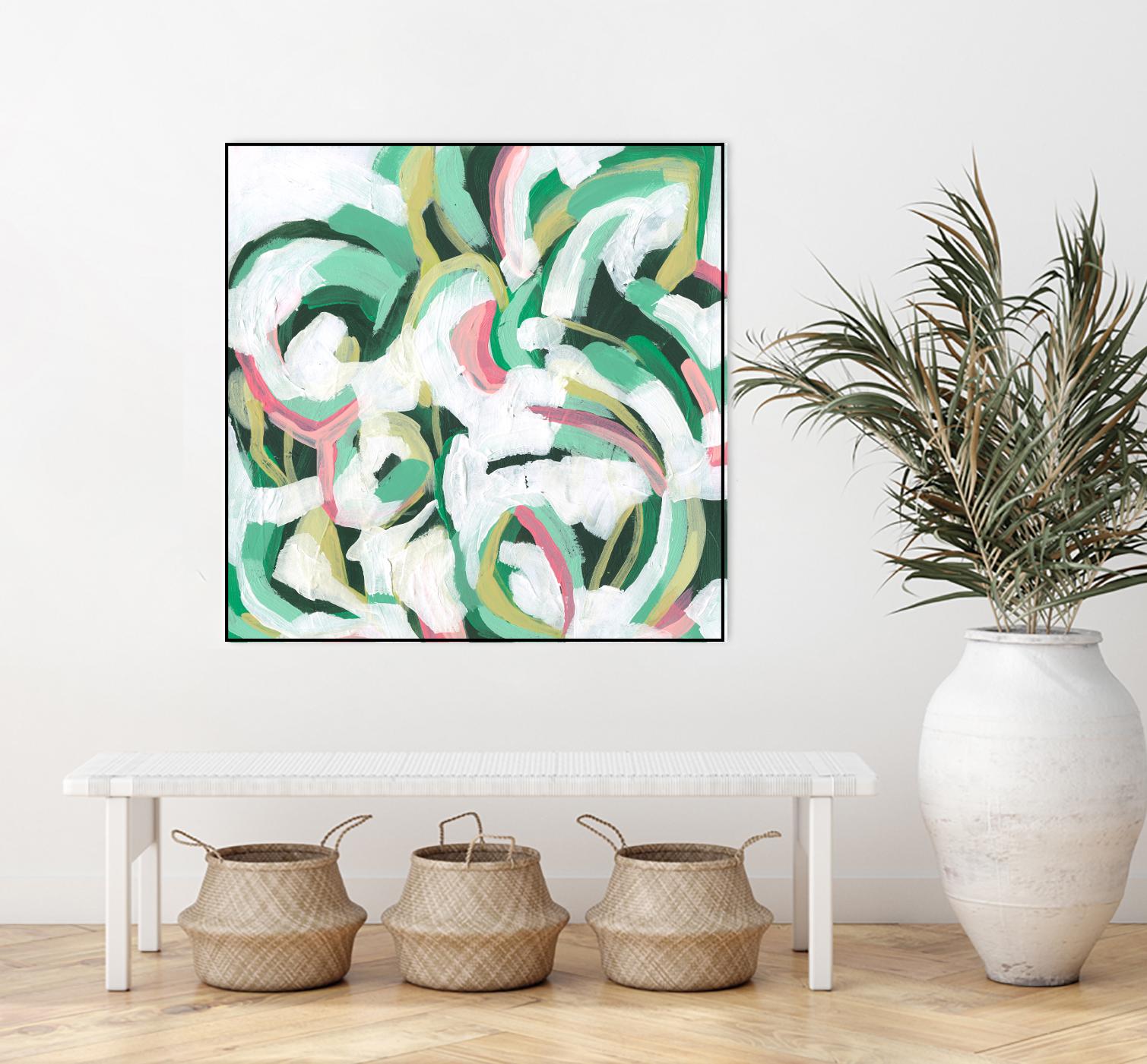 Mint Billows II by June Vess on GIANT ART - pink  abstract abstract 