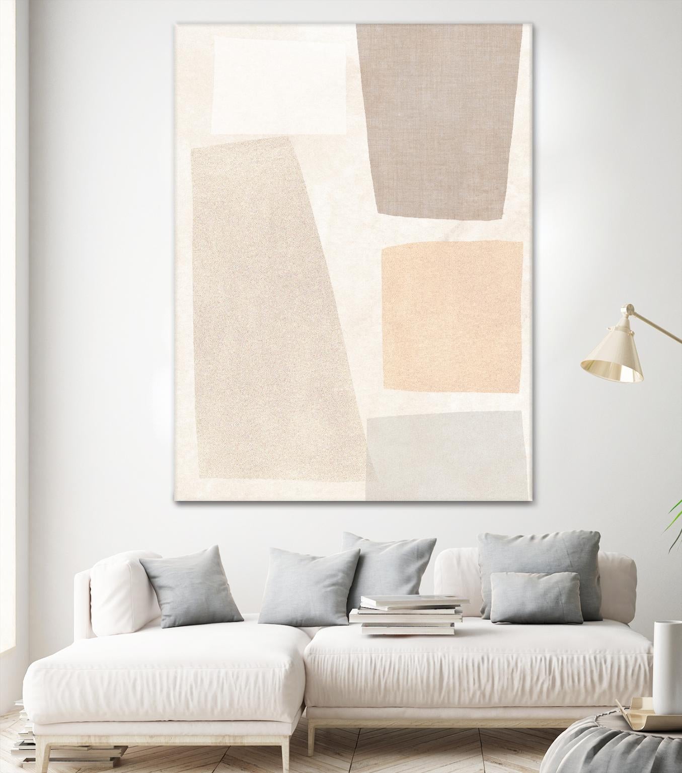 Block Magnetism I by June Vess on GIANT ART - beige abstract abstract