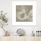 White Ribbon on Beige II by Jennifer Goldberger on GIANT ART - beige abstract