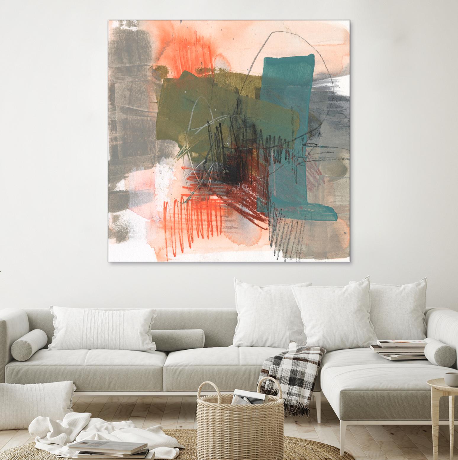 Central Fuse II by Jennifer Goldberger on GIANT ART - orange abstract abstract 