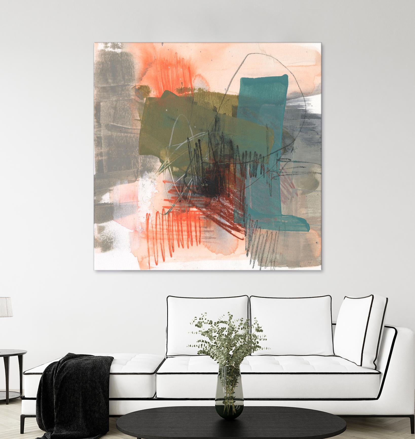 Central Fuse II by Jennifer Goldberger on GIANT ART - orange abstract abstract 