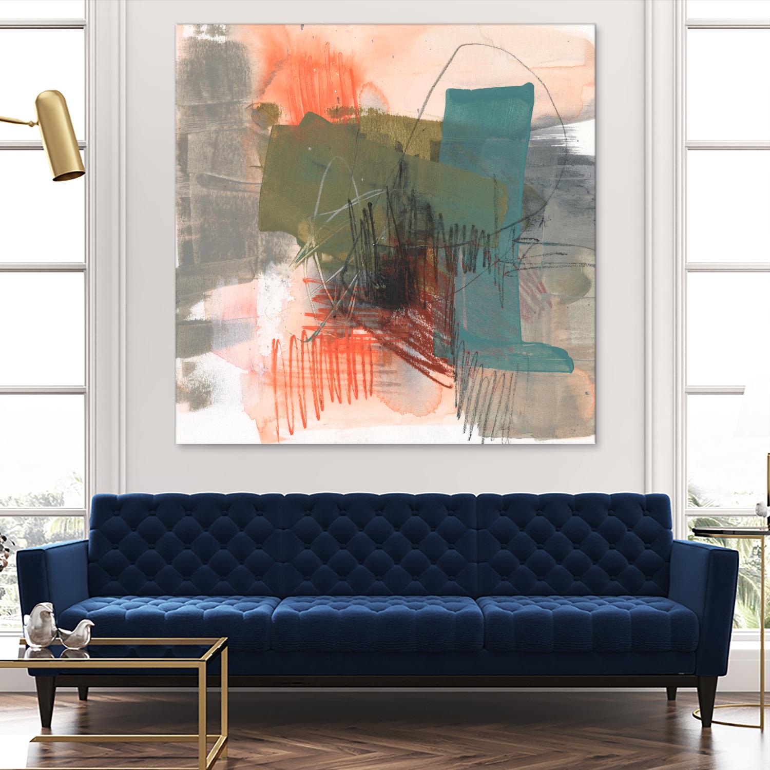Central Fuse II by Jennifer Goldberger on GIANT ART - orange abstract abstract 
