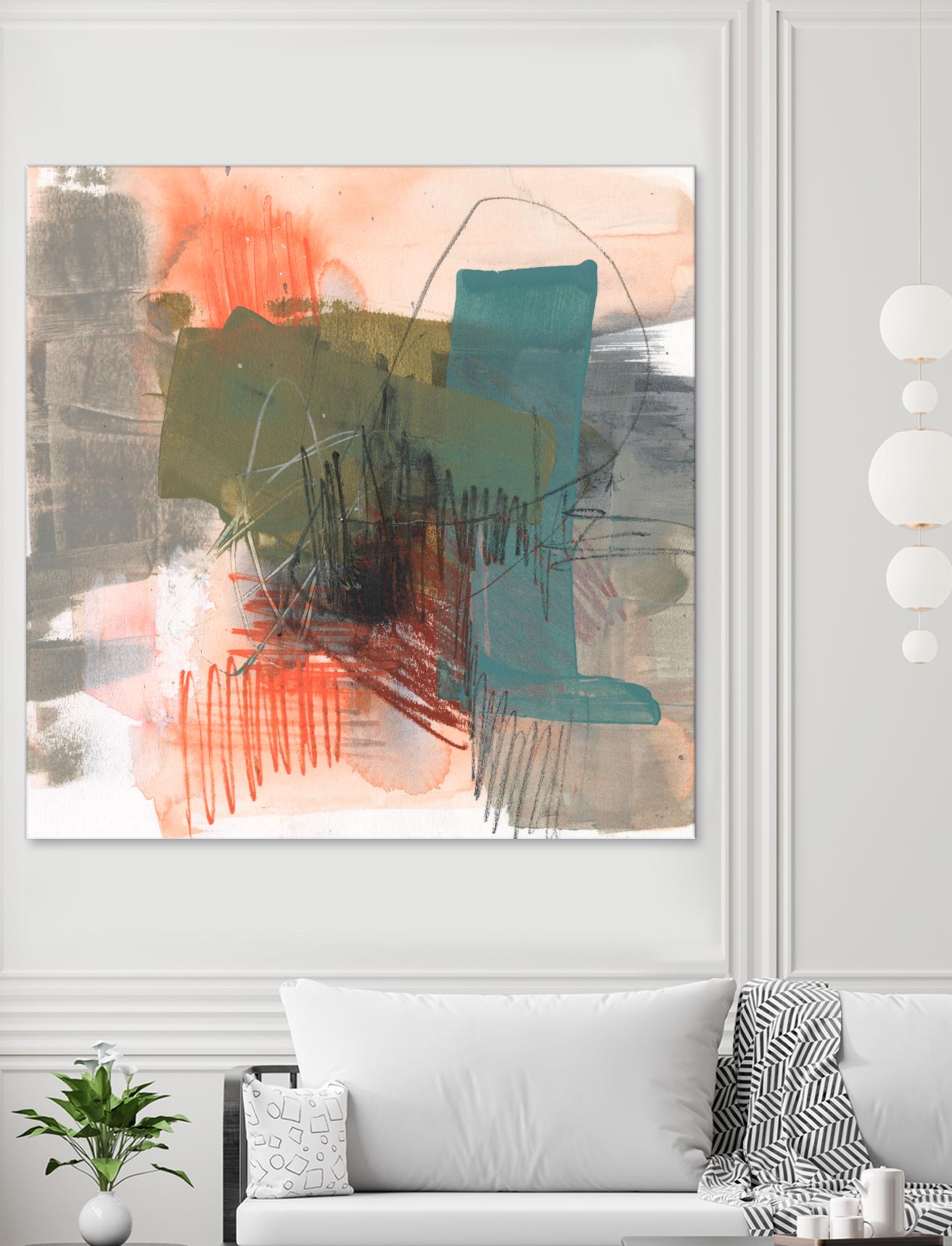 Central Fuse II by Jennifer Goldberger on GIANT ART - orange abstract abstract 