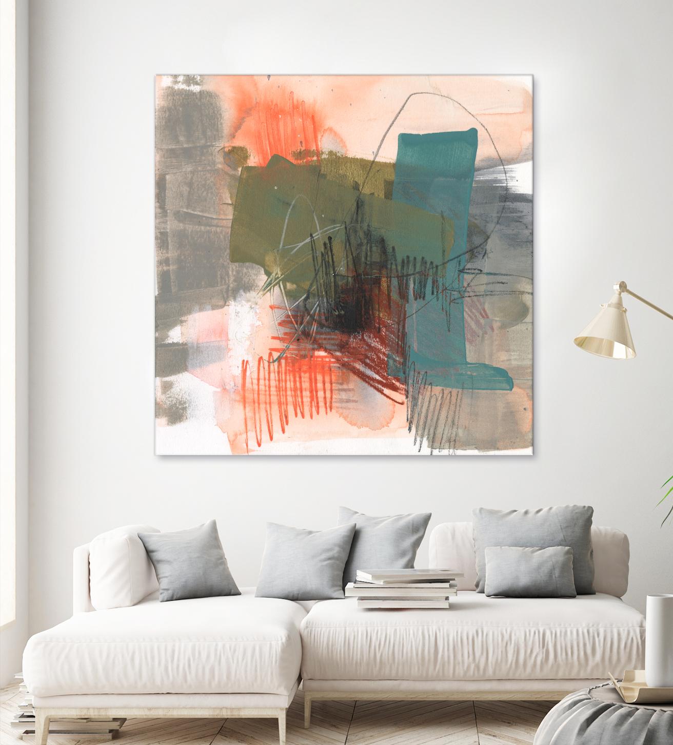 Central Fuse II by Jennifer Goldberger on GIANT ART - orange abstract abstract 