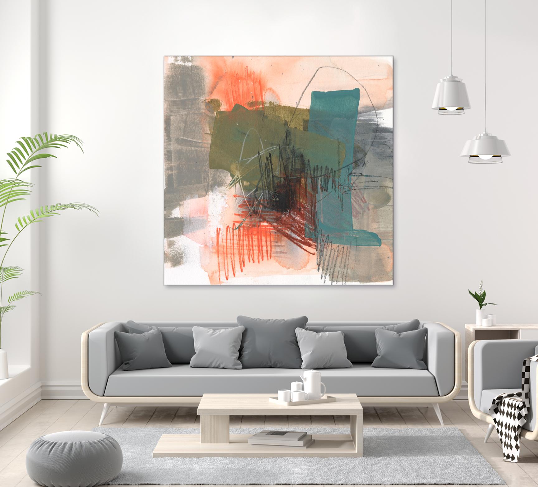 Central Fuse II by Jennifer Goldberger on GIANT ART - orange abstract abstract 