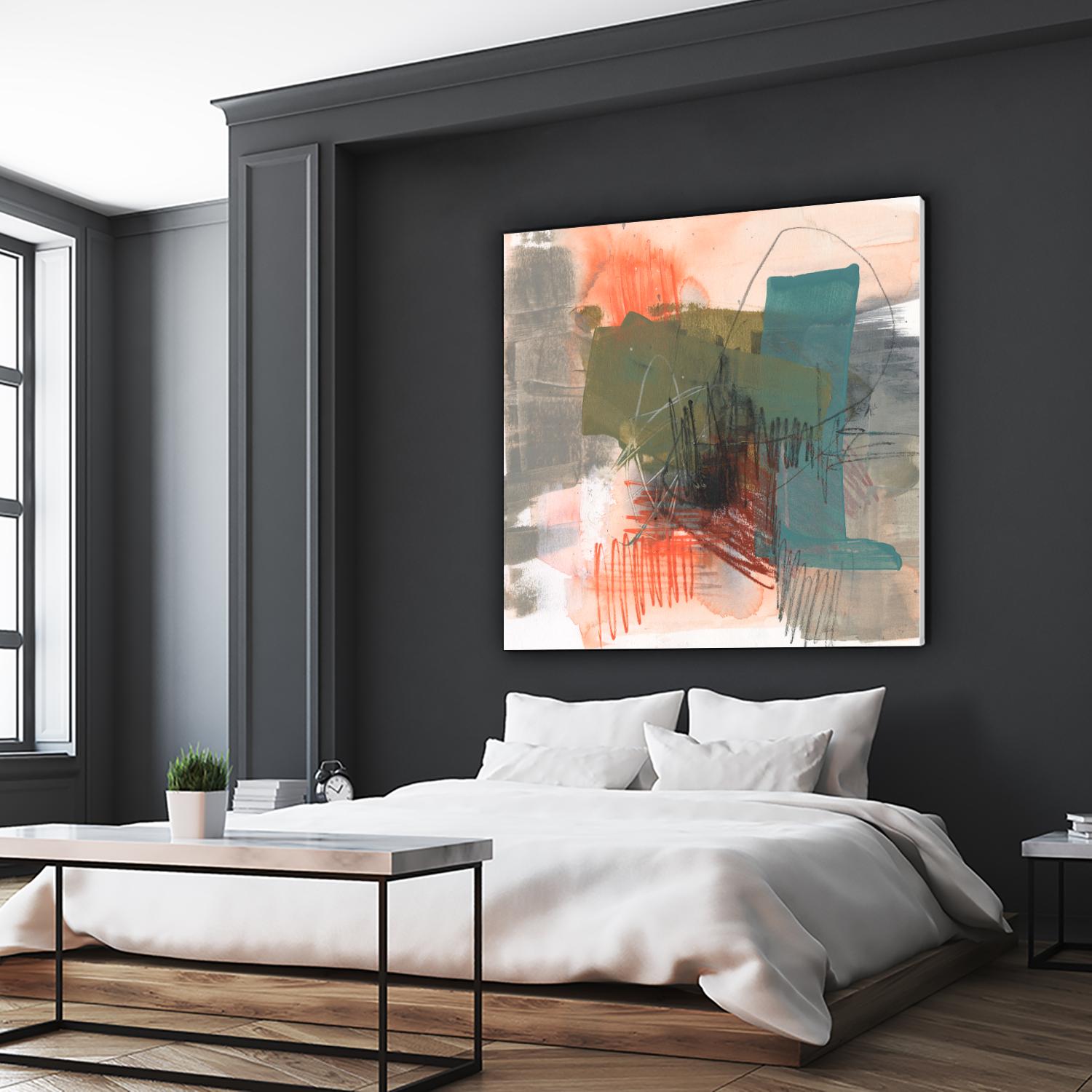 Central Fuse II by Jennifer Goldberger on GIANT ART - orange abstract abstract 