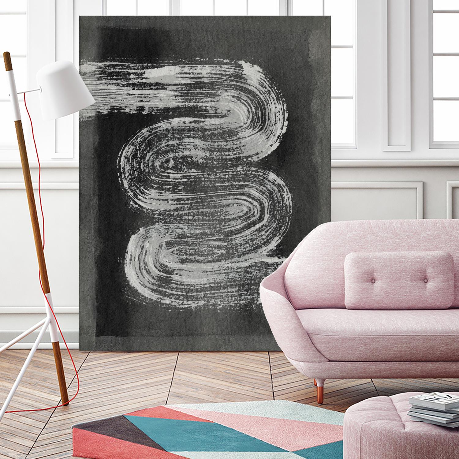 Grey Linear Path I by Jennifer Goldberger on GIANT ART - black abstract abstract 