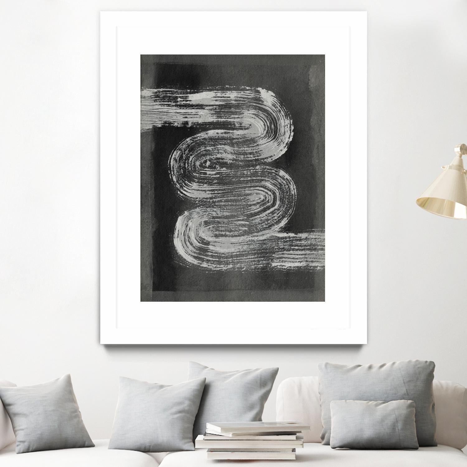 Grey Linear Path I by Jennifer Goldberger on GIANT ART - black abstract abstract 