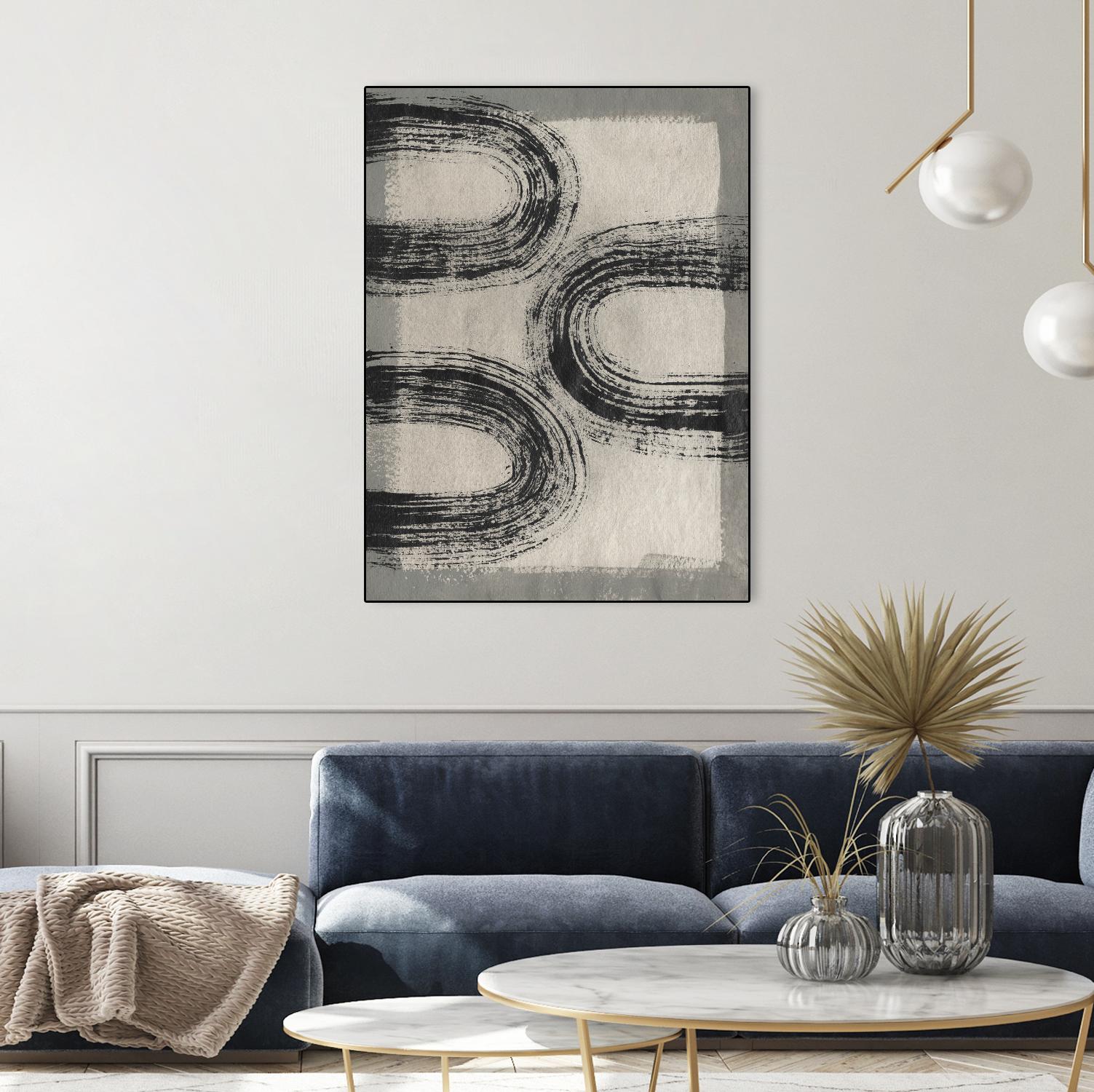 Grey Linear Path III by Jennifer Goldberger on GIANT ART - beige abstract abstract