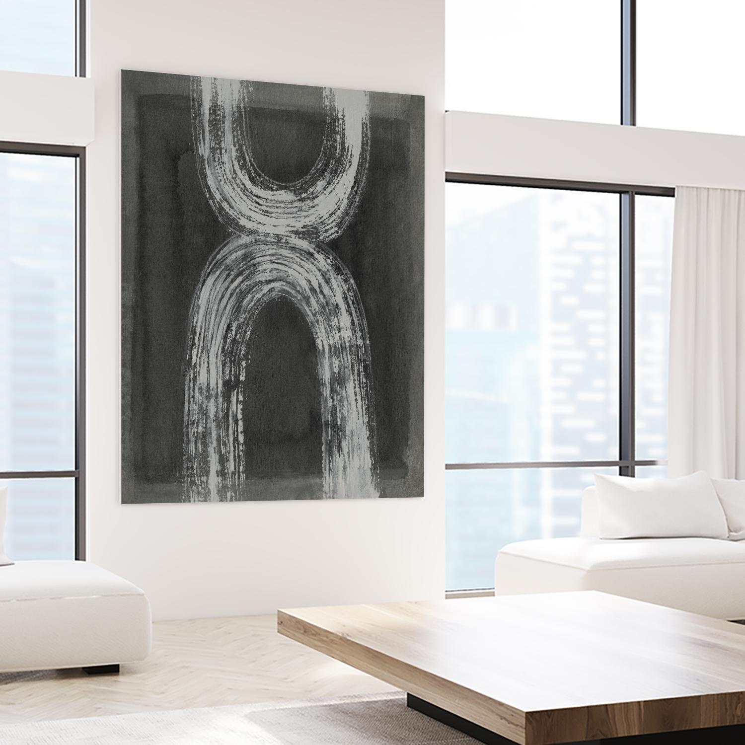 Grey Linear Path IV by Jennifer Goldberger on GIANT ART - white abstract