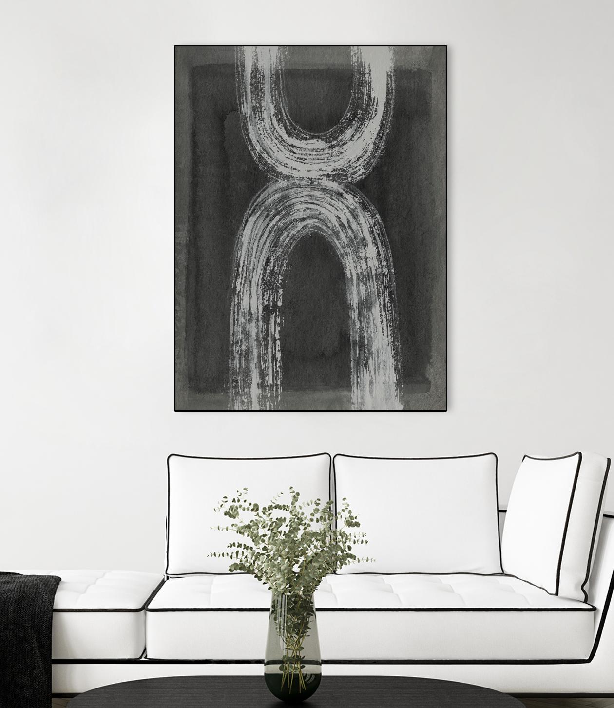 Grey Linear Path IV by Jennifer Goldberger on GIANT ART - white abstract