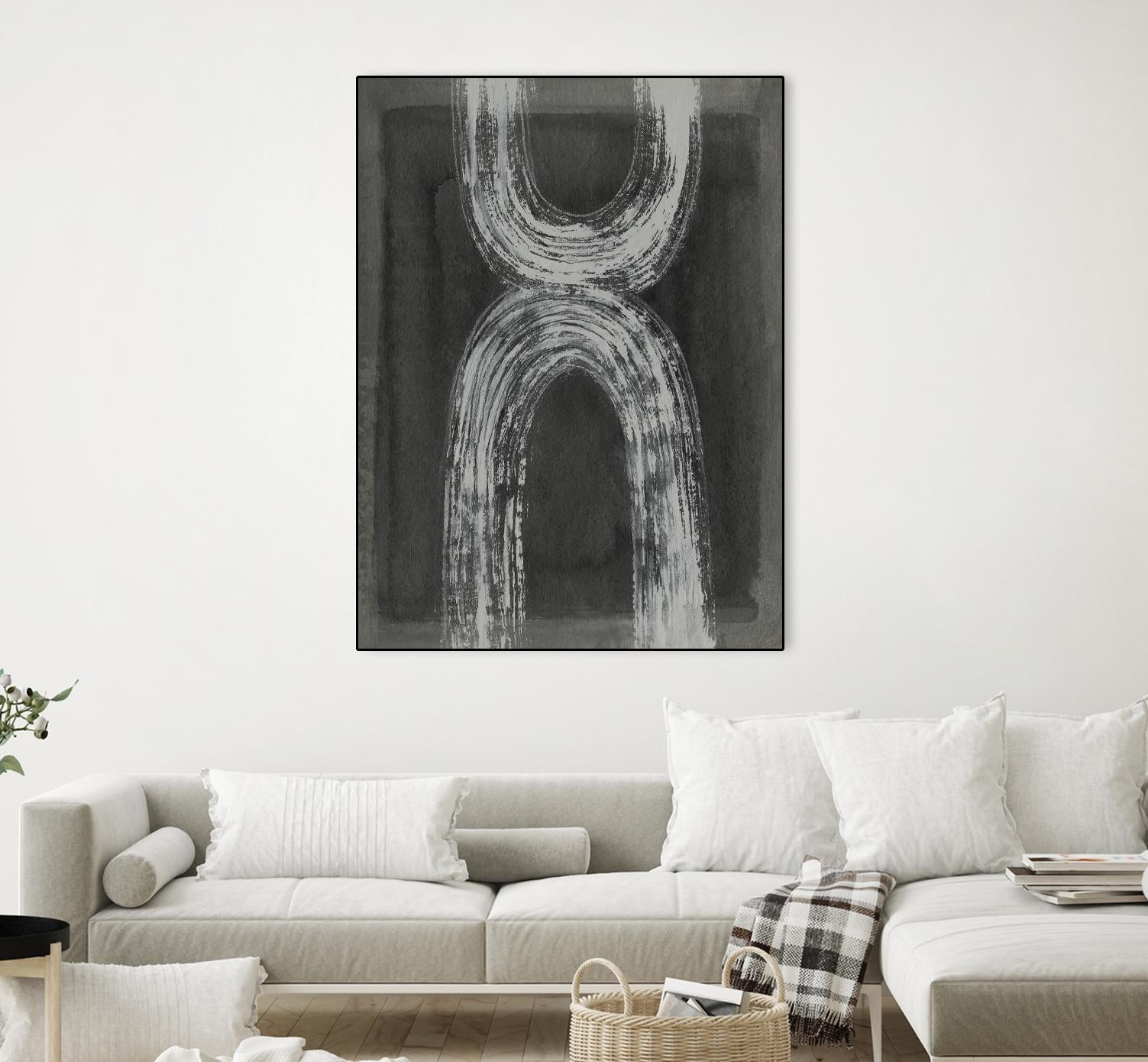 Grey Linear Path IV by Jennifer Goldberger on GIANT ART - white abstract