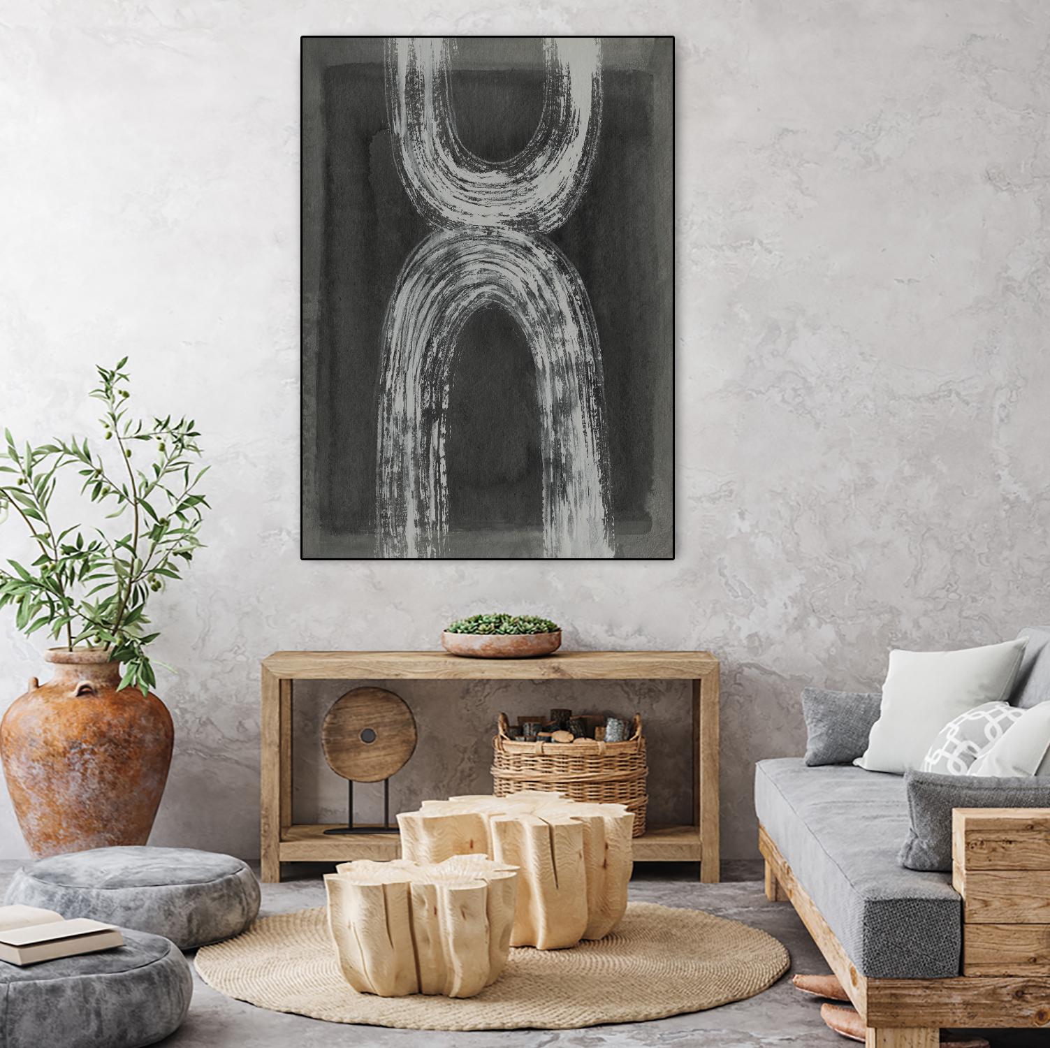 Grey Linear Path IV by Jennifer Goldberger on GIANT ART - white abstract