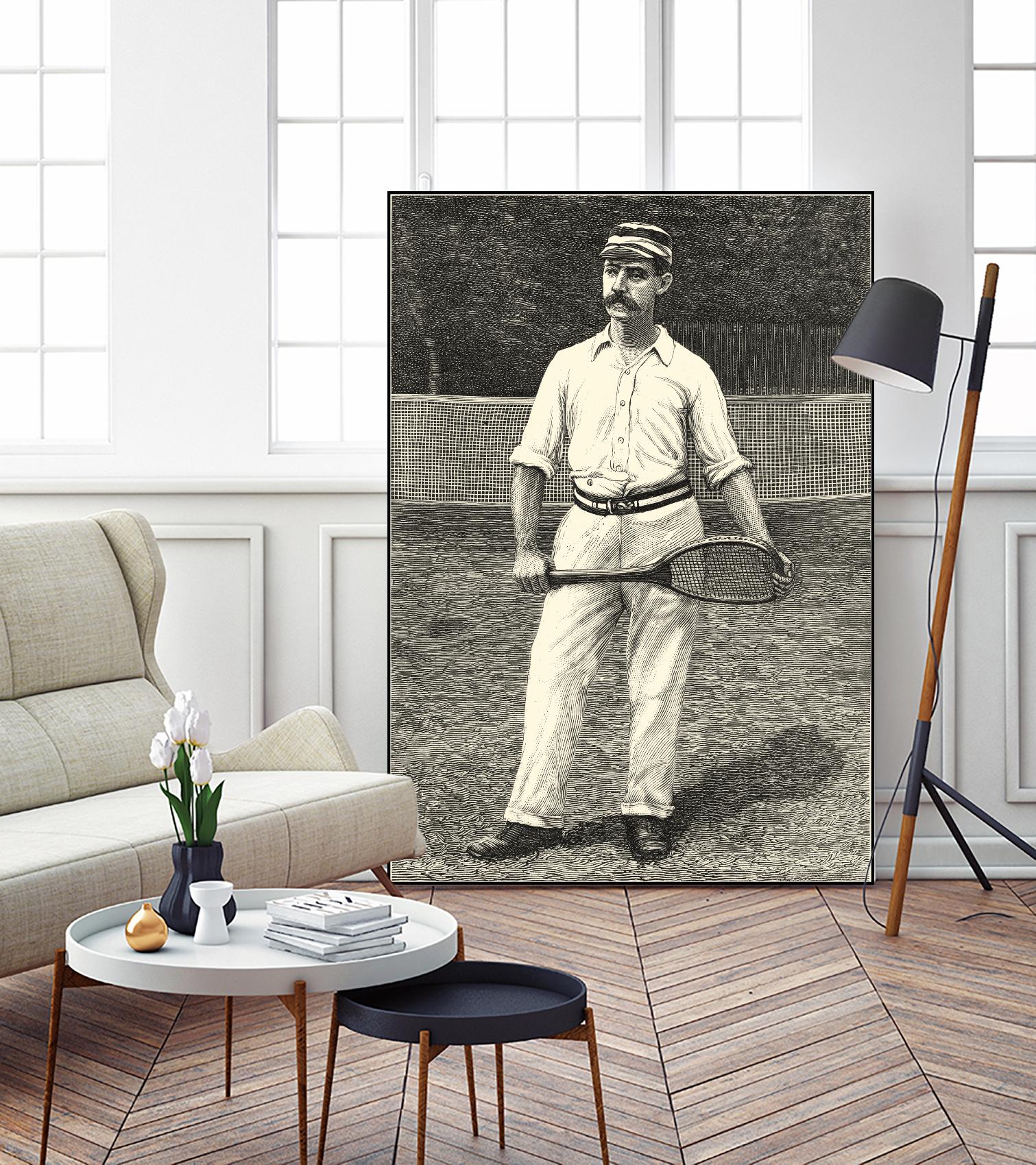 Harpers Weekly Tennis II by Unknown on GIANT ART - black leisure