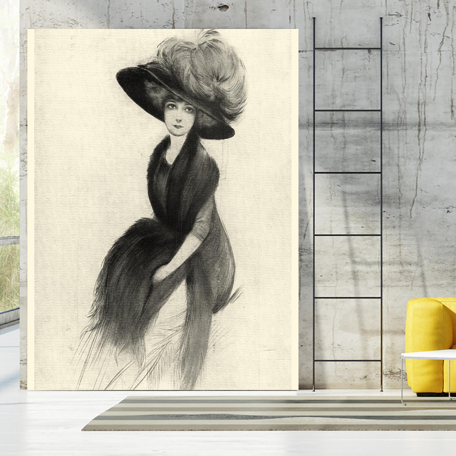 Feather Hat II by Vision Studio on GIANT ART - black fashion